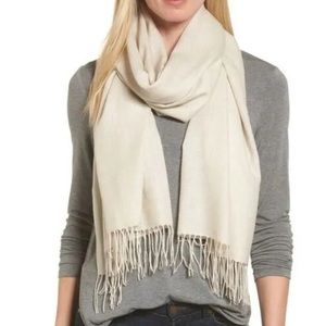 Nordstrom 100% Cashmere cream colored scarf